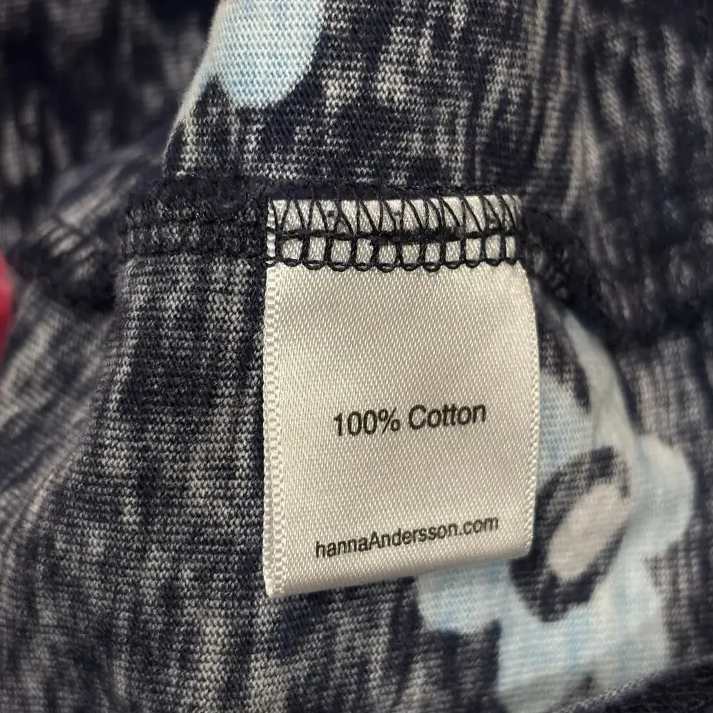 Hanna Andersson Girls 5 Mixie Dress Blue Stripe Floral Long Sleeve 100% Cotton